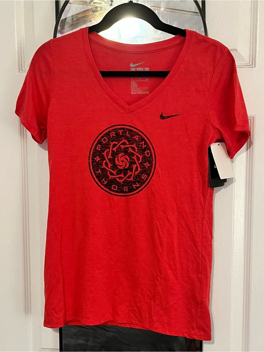Nike Red Portland Thorns V-Neck Short Sleeve Tee